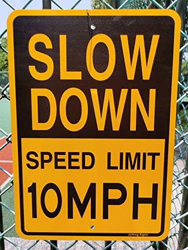 Joffreg Slow Down Speed Limit 10 MPH Sign,17 x12 Inches,Reflective Aluminum (4 Pack) - Image 3