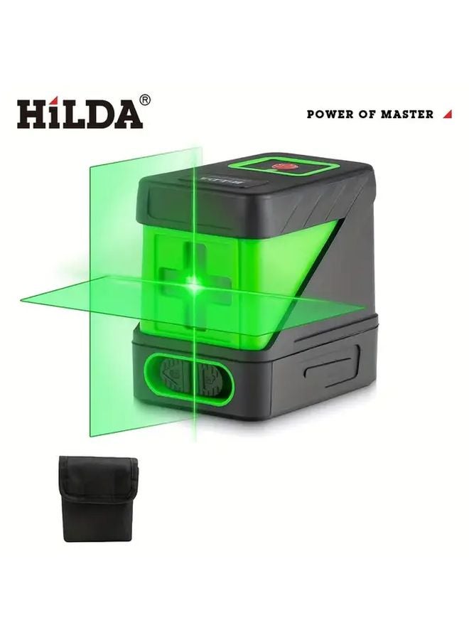 Hilda 2 Line Self Leveling Laser Level Ultra Green Beam Horizontal Vertical Tool - Image 1