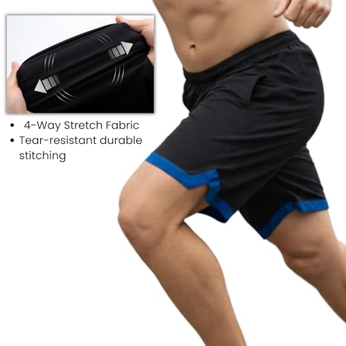 GYMIFIC Mens Sports Training Dry Fit Solid Boxer Shorts | Premium Lightweight Stretchable Activewear Gym Shorts for Running, Workout, Training & Daily Fitness Sessions (in, Alpha, S, Regular, Black) - Image 2