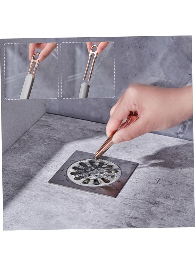 هومستر فرشاة المرحاض مع مجموعة حامل, فرشاة السيليكون تنظيف الحمام وعاء فرشاة مجموعة مع ملمس, ملحقات الحمام مع مقبض طويل, رمادي داكن - Image 3