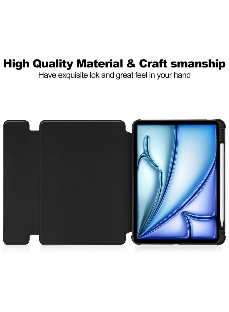 عام غطاء لوحة المفاتيح متوافق مع iPad Air 13 بوصة 2024 (M2)، غطاء ذكي مع قاعدة دوارة ولوحة مفاتيح لاسلكية قابلة للفصل مع حامل للقلم لـ iPad Air 13 - Image 3