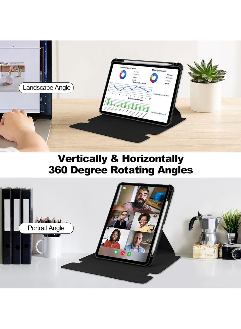 عام غطاء لوحة المفاتيح متوافق مع iPad Air 13 بوصة 2024 (M2)، غطاء ذكي مع قاعدة دوارة ولوحة مفاتيح لاسلكية قابلة للفصل مع حامل للقلم لـ iPad Air 13 - Image 4