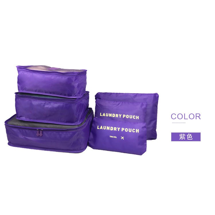 Travel Oxford Cloth Clothes Storage Bag Travel Supplies Suit Underwear Organizing Six-Piece Storage Bag - Image 1