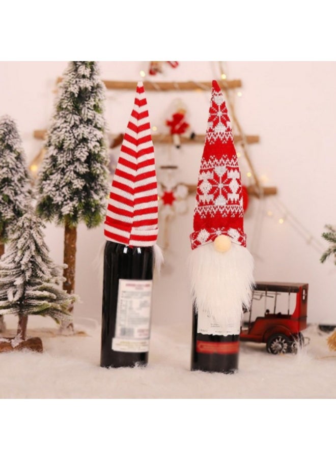 GGEROU 4Pcs Gnomes Wine Bottle Topper Cute Gnome Toppers Wine Bottle Cover  - Image 4