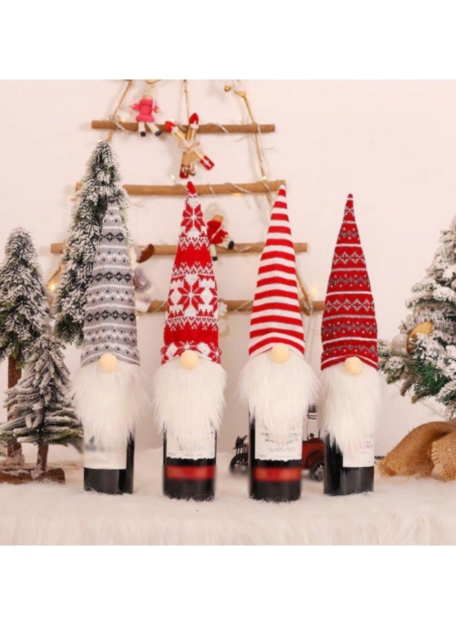 GGEROU 4Pcs Gnomes Wine Bottle Topper Cute Gnome Toppers Wine Bottle Cover  - Image 3