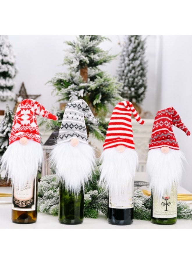 GGEROU 4Pcs Gnomes Wine Bottle Topper Cute Gnome Toppers Wine Bottle Cover  - Image 2