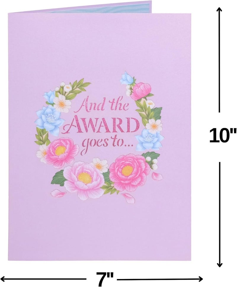 Paper Love 3D Mother's Day Pop Up Flower Bouquet Card, with Best Mom Floral Award Forever Flowers Keepsake, For Mom, Wife - Oversized 10" x 7" Cards - Includes Envelope and Note - Image 2