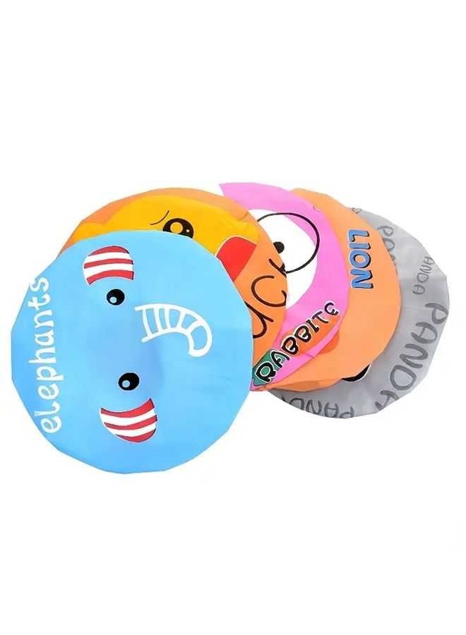 Rabbit And Panda Cartoon Animal Shower Caps 2 Pack Elastic PEVA Hair Cover - Image 3
