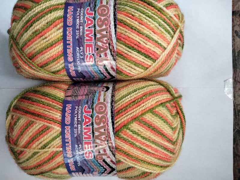 Generic Oswal Khakhi Wool for Knitting 3ply Yarn for Sweater Crochet Art Craft Soft Fingering Crochet Yarn Thread Dyed Used for Making of Woolen Blanket,Socks, Swetter Pack of 400g (MULTIRED) - Image 5