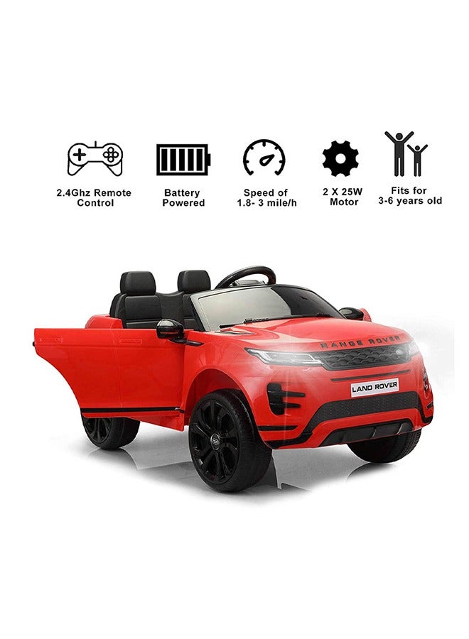 Range Rover Evoque Licensed Electric Car 12V Ride On Car With Remote Control For Best Gift For Kids - Red - Image 3