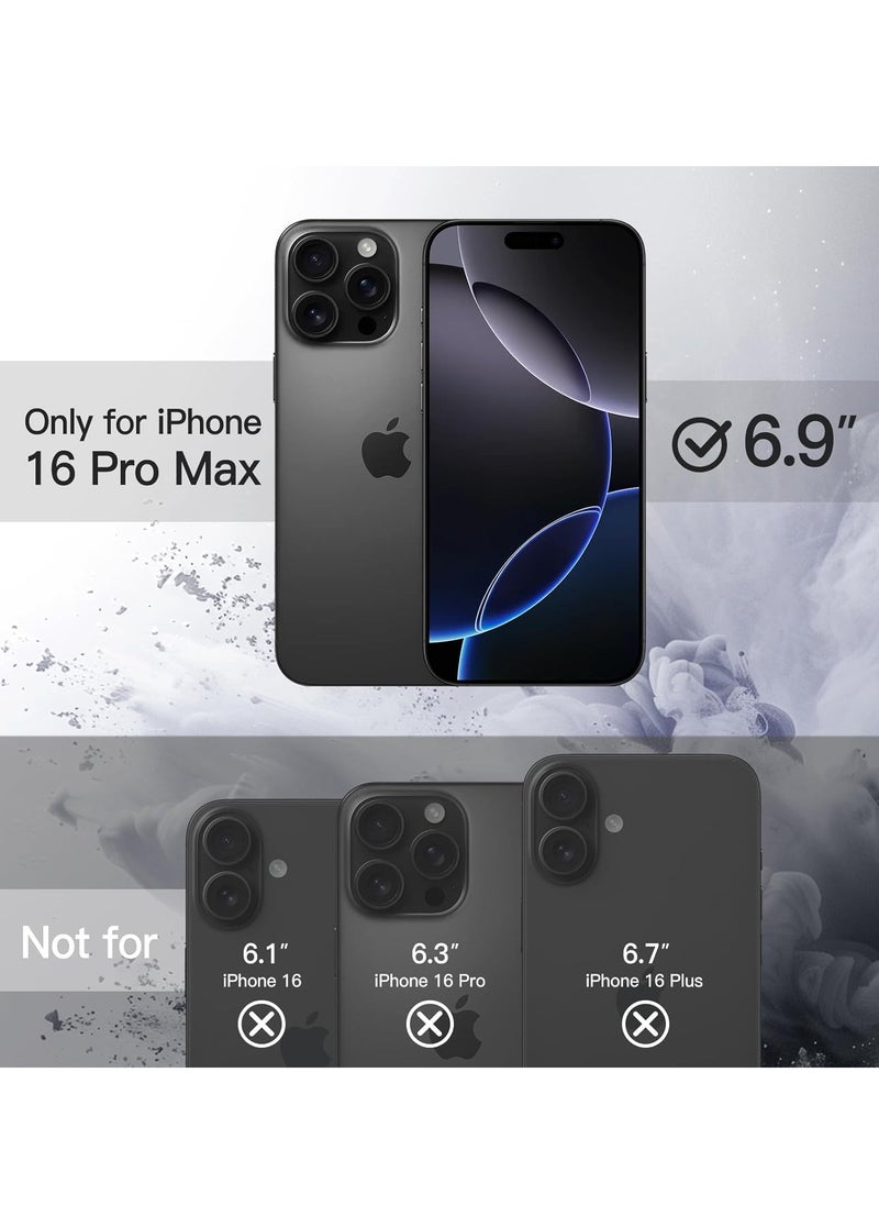 Generic - Magnetic Case for iPhone 16 Pro Max 6.9-Inch Compatible with MagSafe, Shockproof Phone Bumper Cover, Solid Color Matte TPU Frame, Anti-Scratch Clear Back (Black) - Image 1