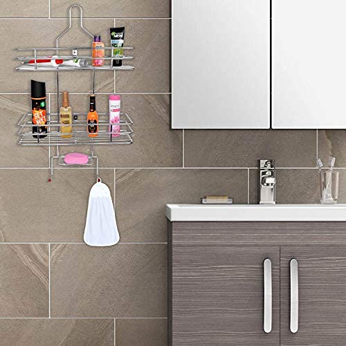 Yorten Stainless Steel Multipurpose Wall Mount Bathroom Shelf Organizer Shower Caddy Soap Holder Stand With Hook Bath Kitchen Rack Bathroom Accessories, Big Size,Design 14 - Image 5