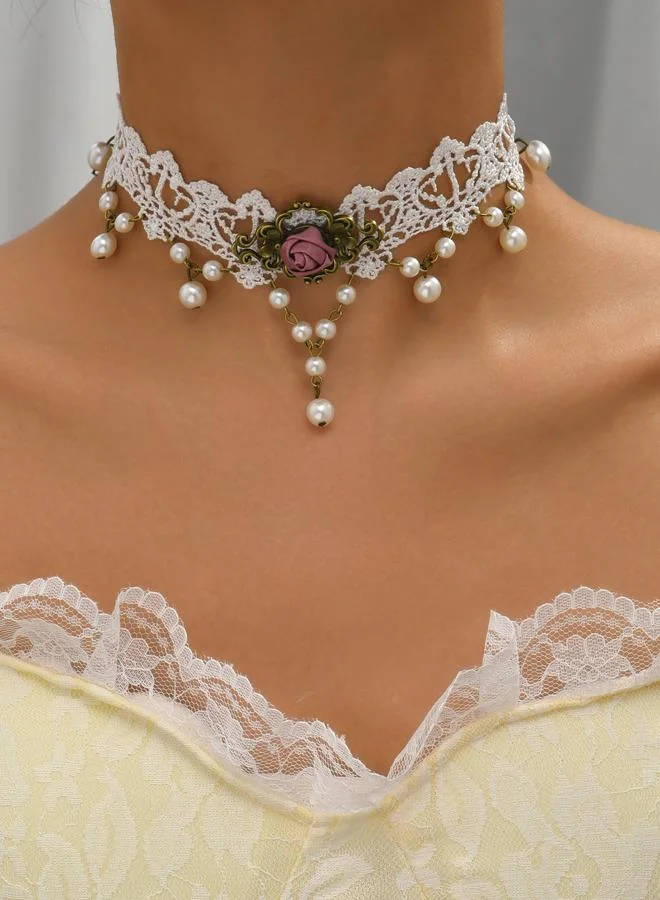 Take Two Flower Lace Choker Necklace