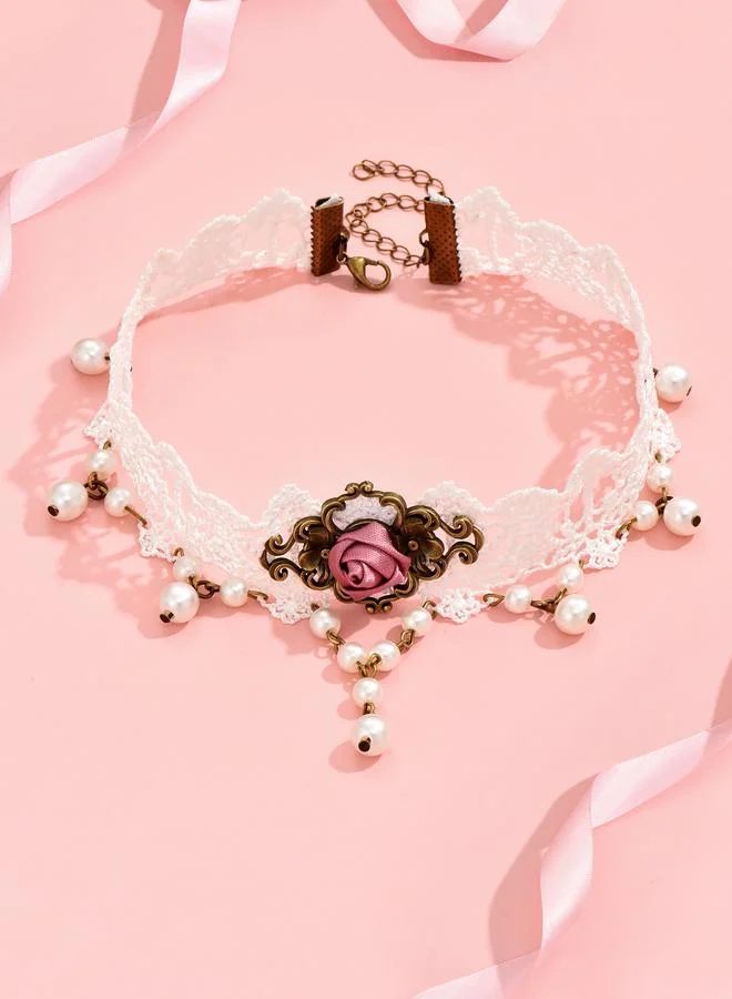 Take Two Flower Lace Choker Necklace