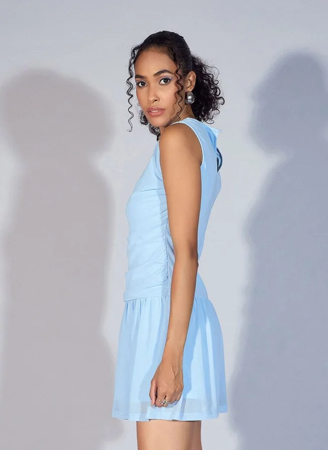 ساسافراس Fit & Flare Mini Dress for Women in Blue