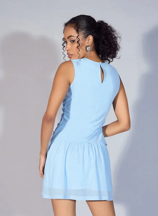 ساسافراس Fit & Flare Mini Dress for Women in Blue