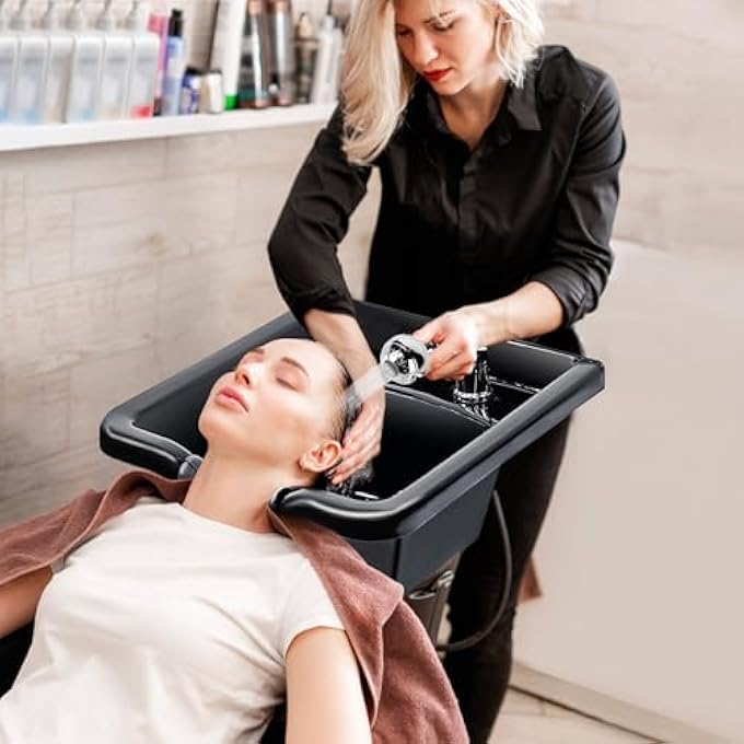 Toriexon SHAMPOO BOWL FOR SALONS, BLACK ABS PLASTIC SHAMPOO SINK FOR HOME, EASY TO CLEAN AND INSTALL SALON SHAMPOO BOWLS FOR HAIR STYLIST - Image 3