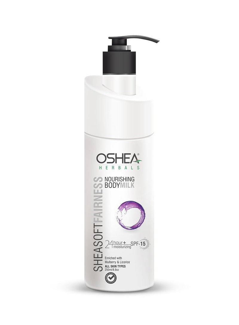 OSHEA Herbals Sheasoft Fairness Nourishing Body Milk Lotion with SPF 15 250 ml - Image 1