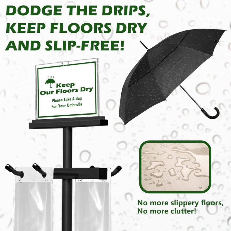 montex Umbrella Bag Stand, Umbrella Holder Stand with Free 200 Disposable Large Plastic Umbrella Bags, Wet Umbrella Bags Stand - Image 4