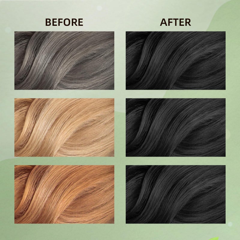 COSMTEK Black Hair Dye Shampoo, Semi-Permanent Hair Color Shampoo for Women and Men, Herbal Ingredients and No Ammonia, 3 in 1-100% Grey Coverage 400ml/ 13.5 fl.oz - Image 2