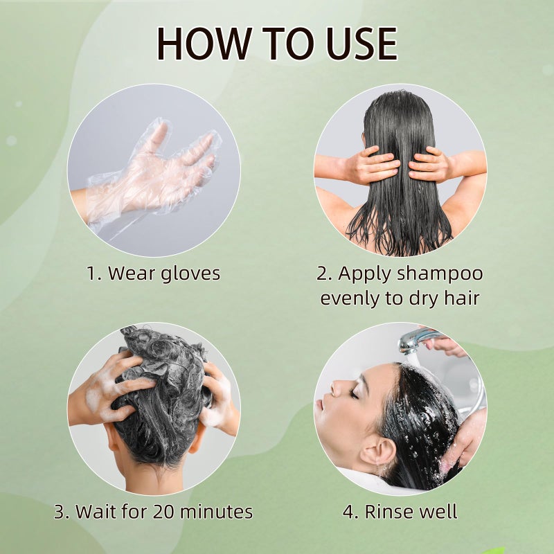 COSMTEK Black Hair Dye Shampoo, Semi-Permanent Hair Color Shampoo for Women and Men, Herbal Ingredients and No Ammonia, 3 in 1-100% Grey Coverage 400ml/ 13.5 fl.oz - Image 3