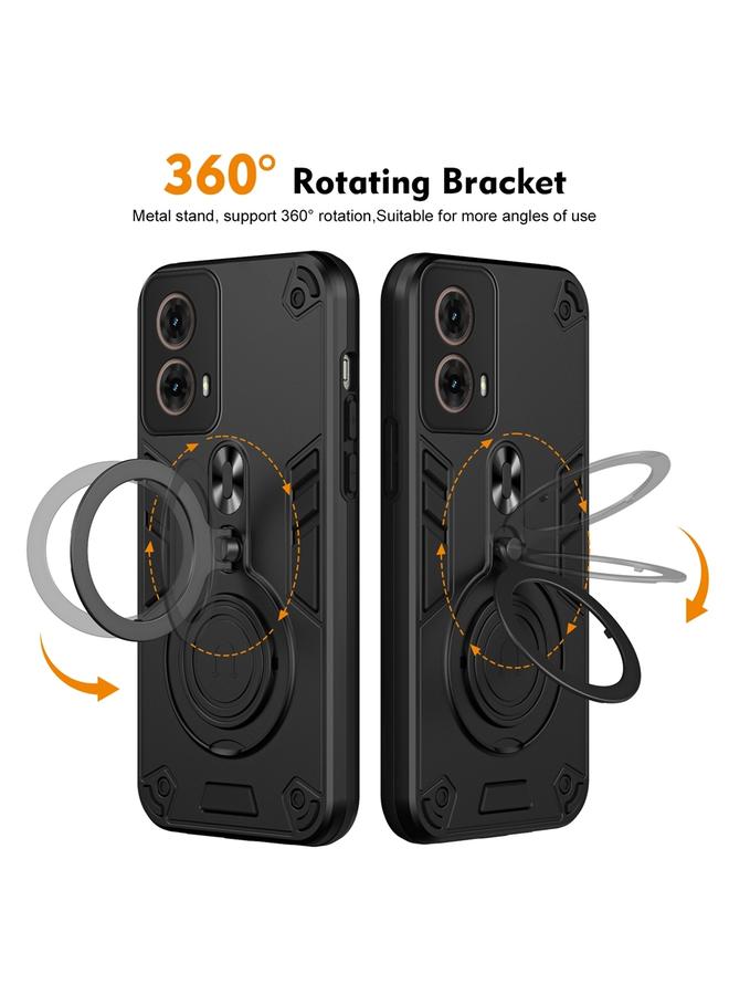 Zaboon Case For For Motorola Moto G85 Metal Ring 360 Degree Rotating Holder PC Hybrid TPU Phone Case - Image 2