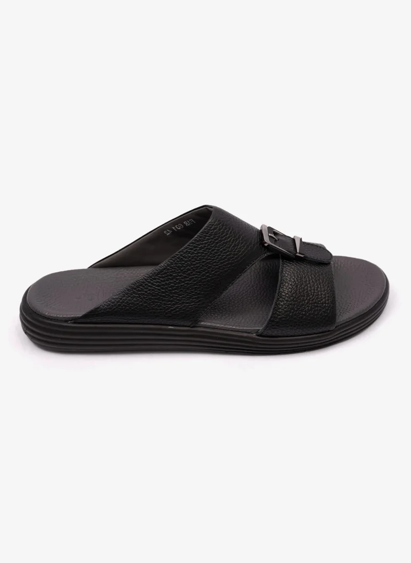 Comfort Plus CLASSIC TRIM COMFORT PLUS MENS SANDALS FAR BLACK