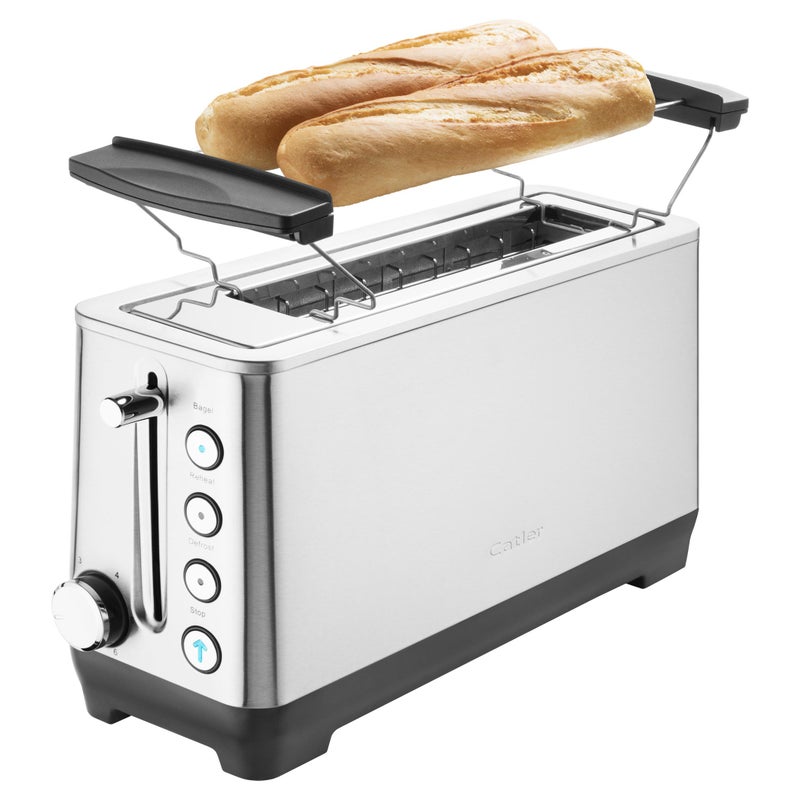 كاتلر Toaster Catler Extra Long UK model TS 4014, 2-Slice Wide Slot Stainless Steel Toaster with Defrost, Reheat & Stop Functions, Bagel Mode, Removable Crumb Tray - Image 1