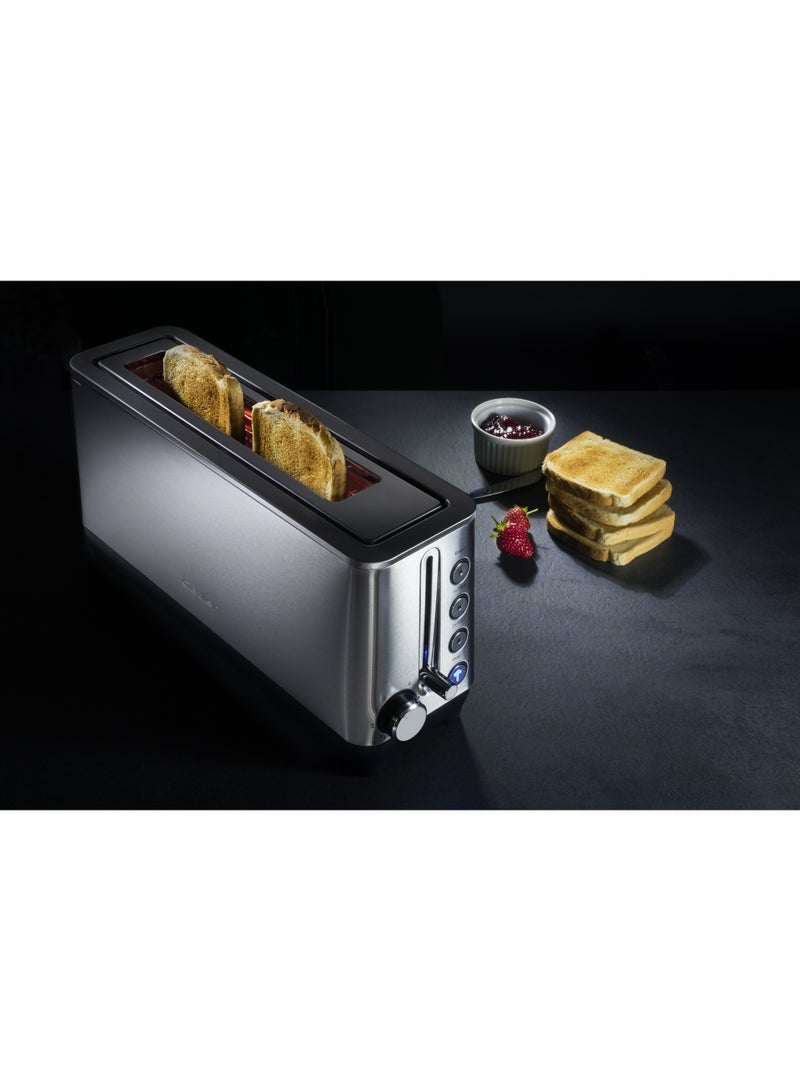كاتلر Toaster Catler Extra Long UK model TS 4014, 2-Slice Wide Slot Stainless Steel Toaster with Defrost, Reheat & Stop Functions, Bagel Mode, Removable Crumb Tray - Image 3