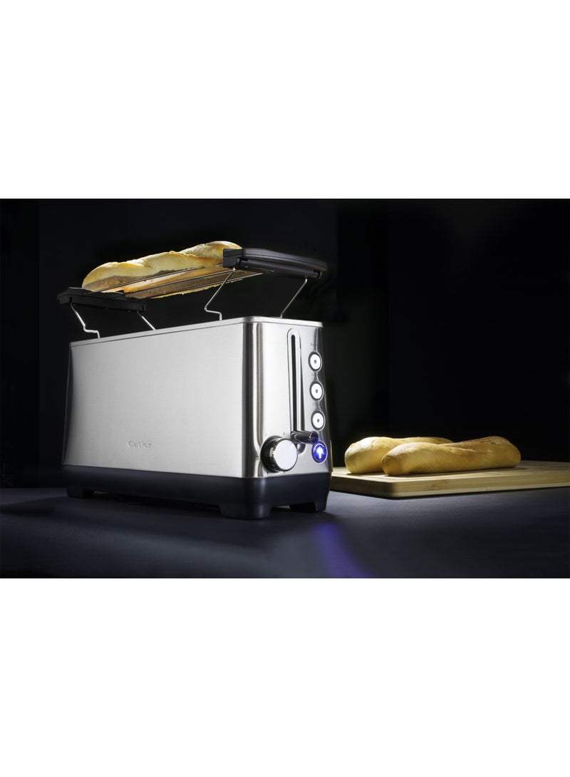 كاتلر Toaster Catler Extra Long UK model TS 4014, 2-Slice Wide Slot Stainless Steel Toaster with Defrost, Reheat & Stop Functions, Bagel Mode, Removable Crumb Tray - Image 4