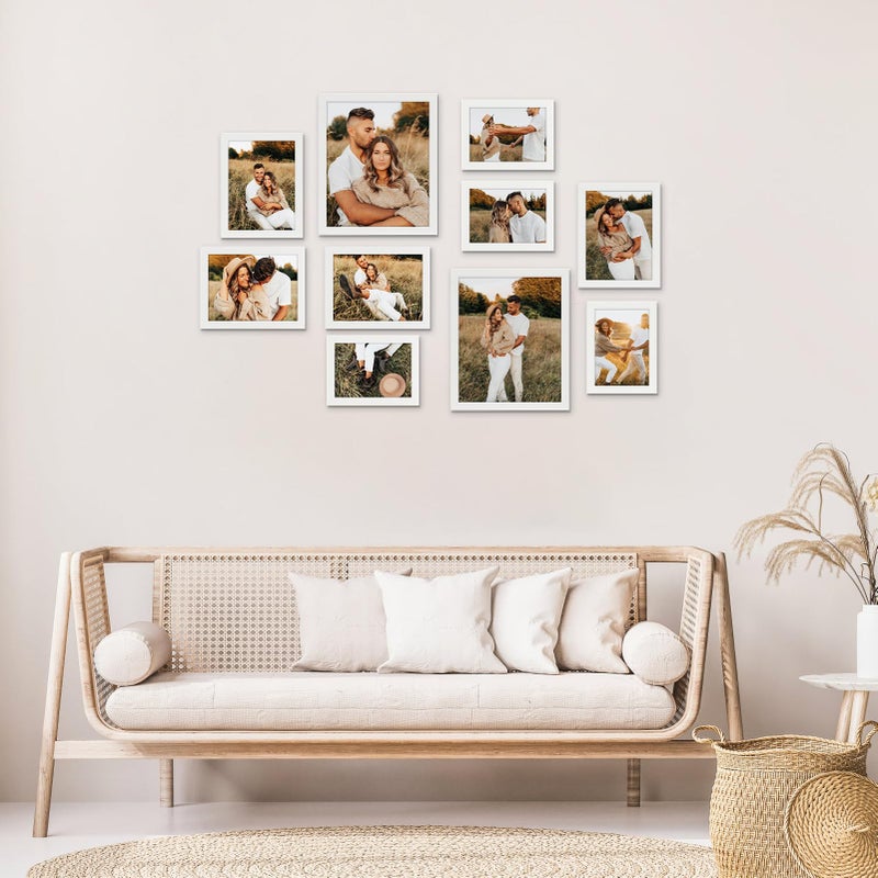 جيفت جاردن GiftGarden 10 حزمة إطارات صور بيضاء لأحجام مختلفة صور اثنين 8x10 أربعة 5x7 أربعة 4x6 متعدد الإطارات المتنوعة من الكولاج الجدار أو الطاولة - Image 5