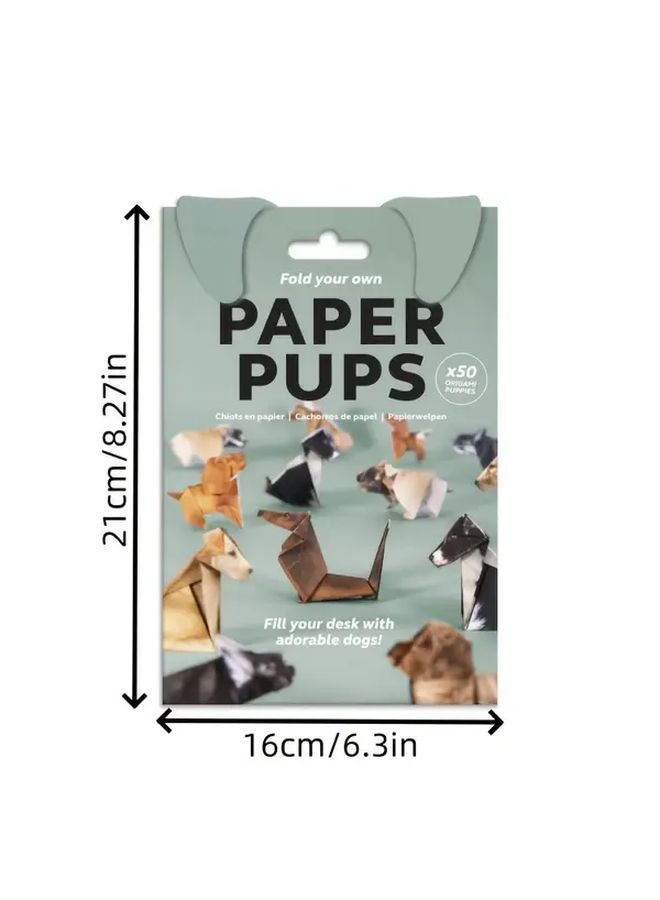 50 قطعة من زينة الكلاب الورقية القابلة للطي لتزيين طاولة الأعياد والحفلات والهدايا - Image 3