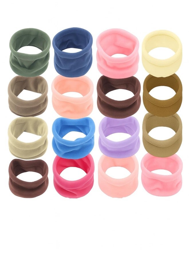 ANNACREATIONS ANNA CREATIONS 16 Pcs Cotton Hair Rubber Bands for Women & Girls - Soft Elastic Ponytail Holders - No Damage Hair Ties for Thick, Long, Curly Hair - Multicolor Stylish Scrunchies - Image 1