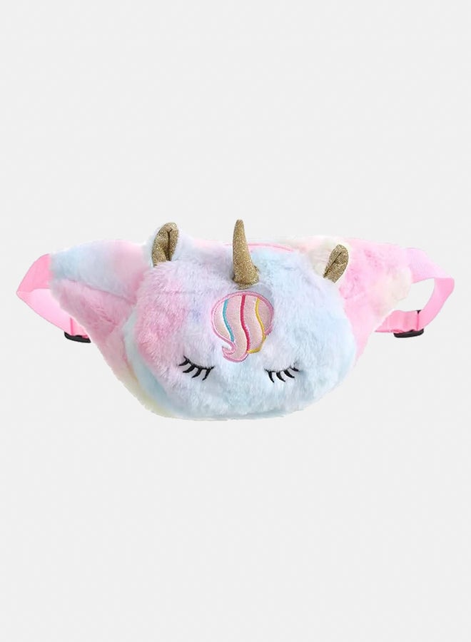 Fashionable waist bag  Unicorn Waist Pouch for Girls – Stylish Soft Fur Unicorn Waist Bag for Kids/Girls (Multicolor), Multicolor, Standard, Fashion Waist Packs  - Image 1