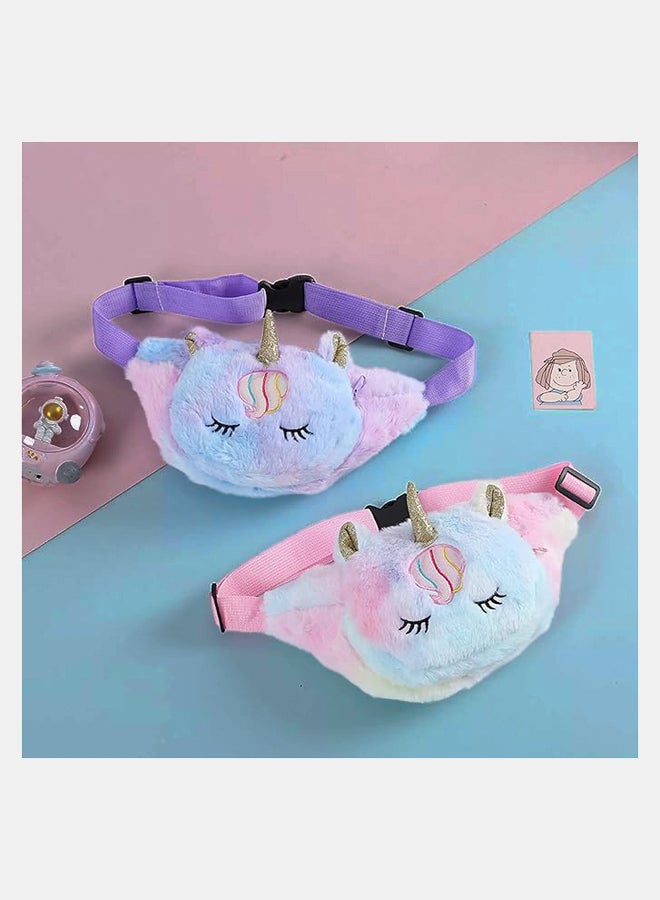 Fashionable waist bag  Unicorn Waist Pouch for Girls – Stylish Soft Fur Unicorn Waist Bag for Kids/Girls (Multicolor), Multicolor, Standard, Fashion Waist Packs  - Image 2