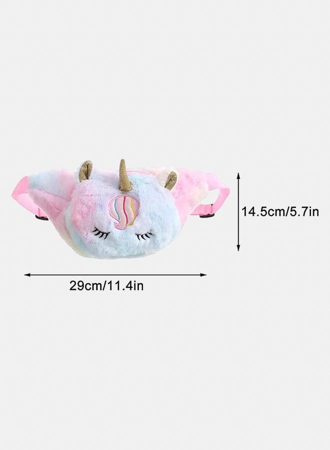 Fashionable waist bag  Unicorn Waist Pouch for Girls – Stylish Soft Fur Unicorn Waist Bag for Kids/Girls (Multicolor), Multicolor, Standard, Fashion Waist Packs  - Image 3