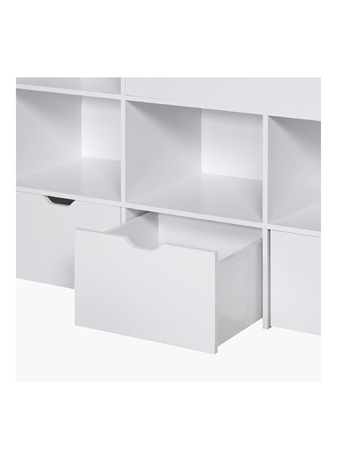 Home Box Vanilla Cosmic Storage Cabinet and Bookcase with 3 Drawers 140 x 130 x 40 cm - Image 5
