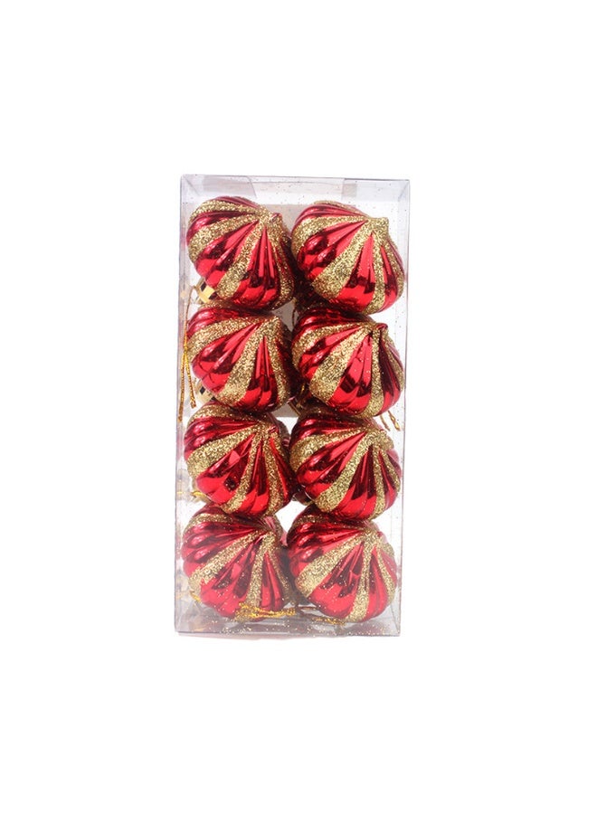 Madhoor Christmas Ornaments Decoration Red 8 Pc 4 Cm - Image 1