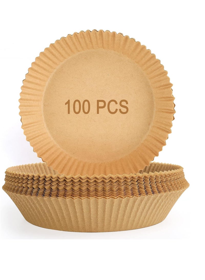 Air Fryer Paper Liners - 100 Pieces, Non-Stick, Round, Large  - Image 1