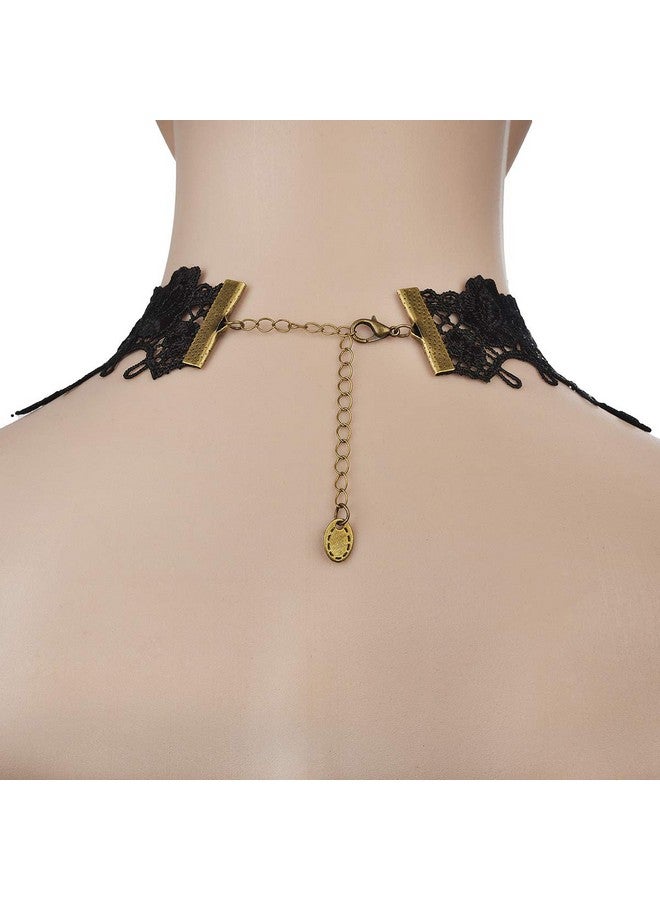 iWenSheng iWenSheng Halloween Costumes Jewelry for Women - Steampunk Black Lace Choker Necklace Gothic Jewelry Accessories, Vampire Choker Necklace Costume for Teen Girls - Image 5