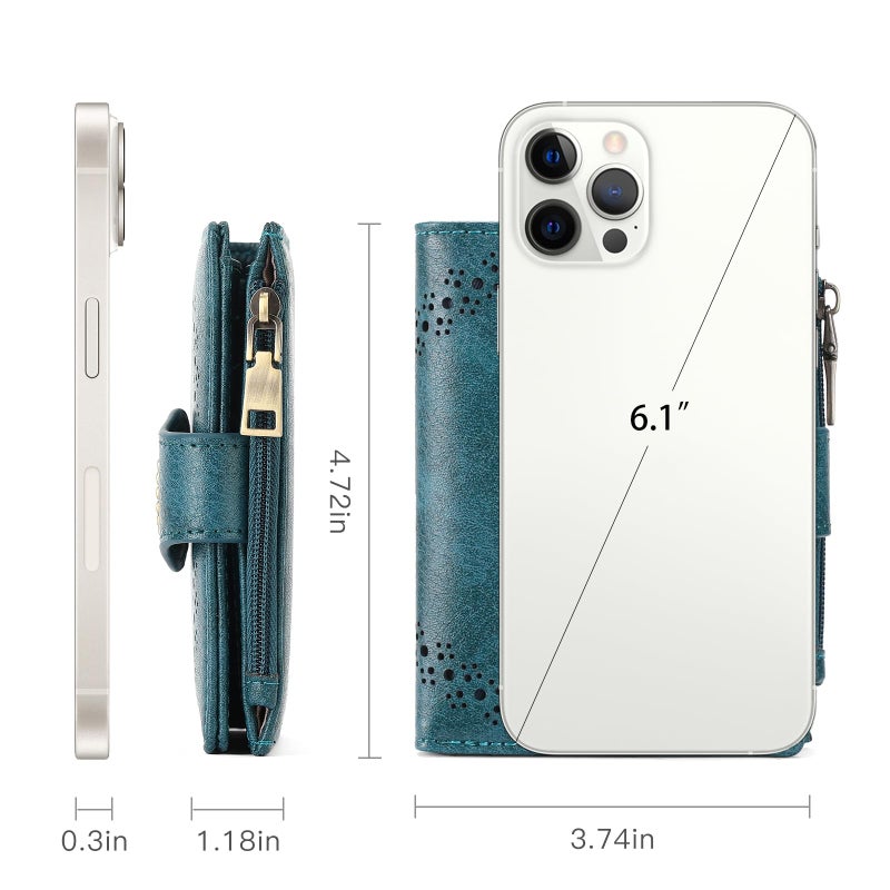 SENDEFN Small Wallets for Women Bifold RFID Blocking Leather Card Holder Compact Wallet with Zipper Coin Pocket - Image 4