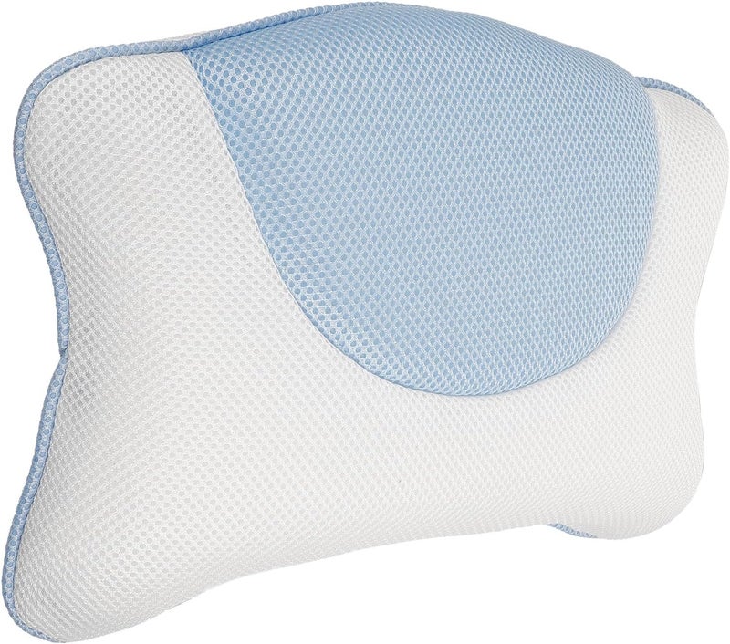 Bathtub Pillow with 3D Mesh Fabric and Suction Cups, Non-Slip Washable Spa Bath Neck Pillow for Tub, Ocean Motif, Bath Accessory for Home and Spa Relaxation - Image 1