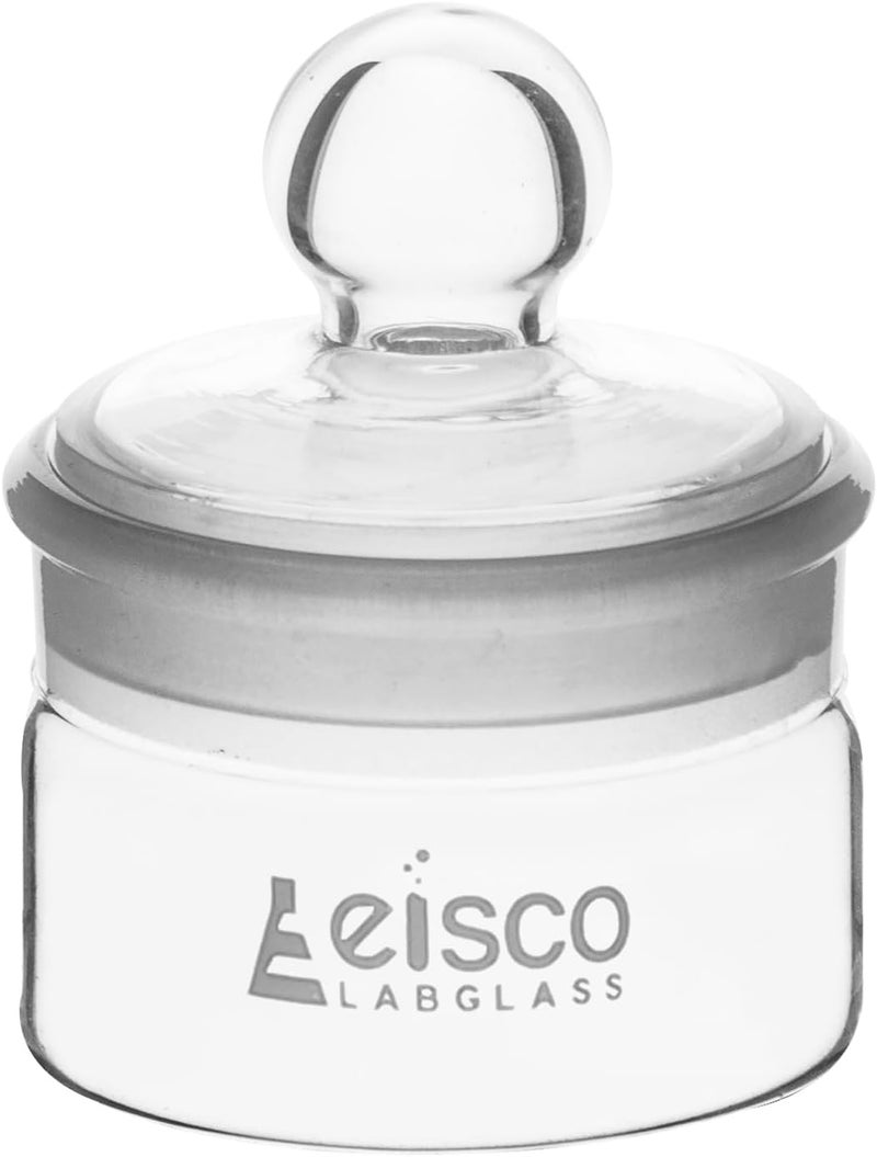 EISCO Weighing Bottle, Low Form, 35ml capacity, Borosilicate Glass with Interchangeable Ground Stopper - Image 1