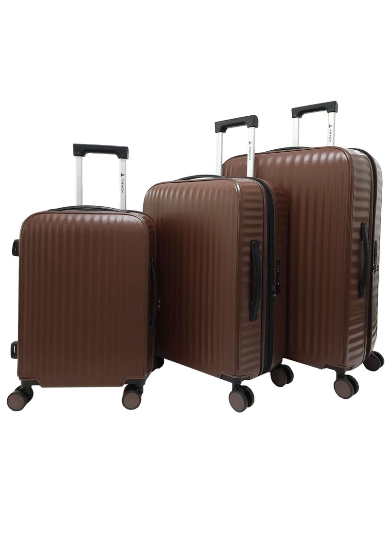 Track Unbreakable Hard Side Suitcase Luggage Sets Lightweight Travel Bag Trolley 3 Pieces Set  - Image 1