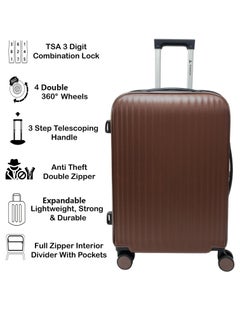 Track Unbreakable Hard Side Suitcase Luggage Sets Lightweight Travel Bag Trolley 3 Pieces Set  - Image 2