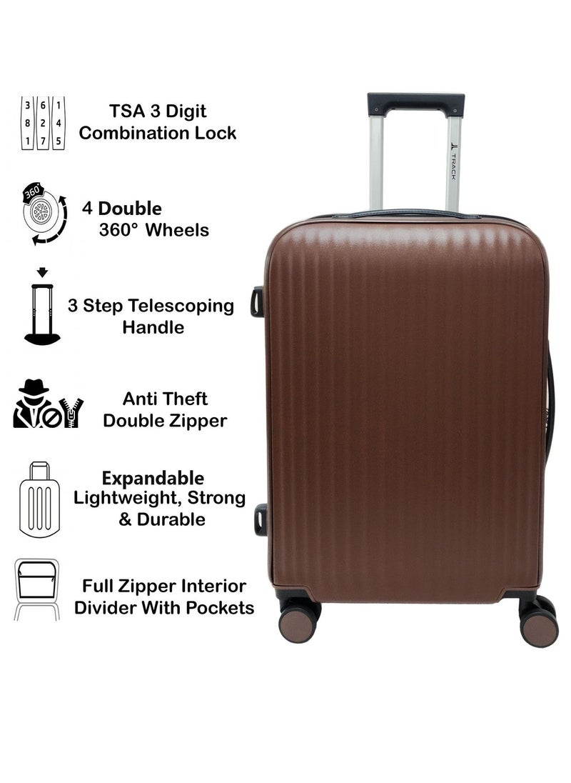 Track Unbreakable Hard Side Suitcase Luggage Sets Lightweight Travel Bag Trolley 3 Pieces Set  - Image 2