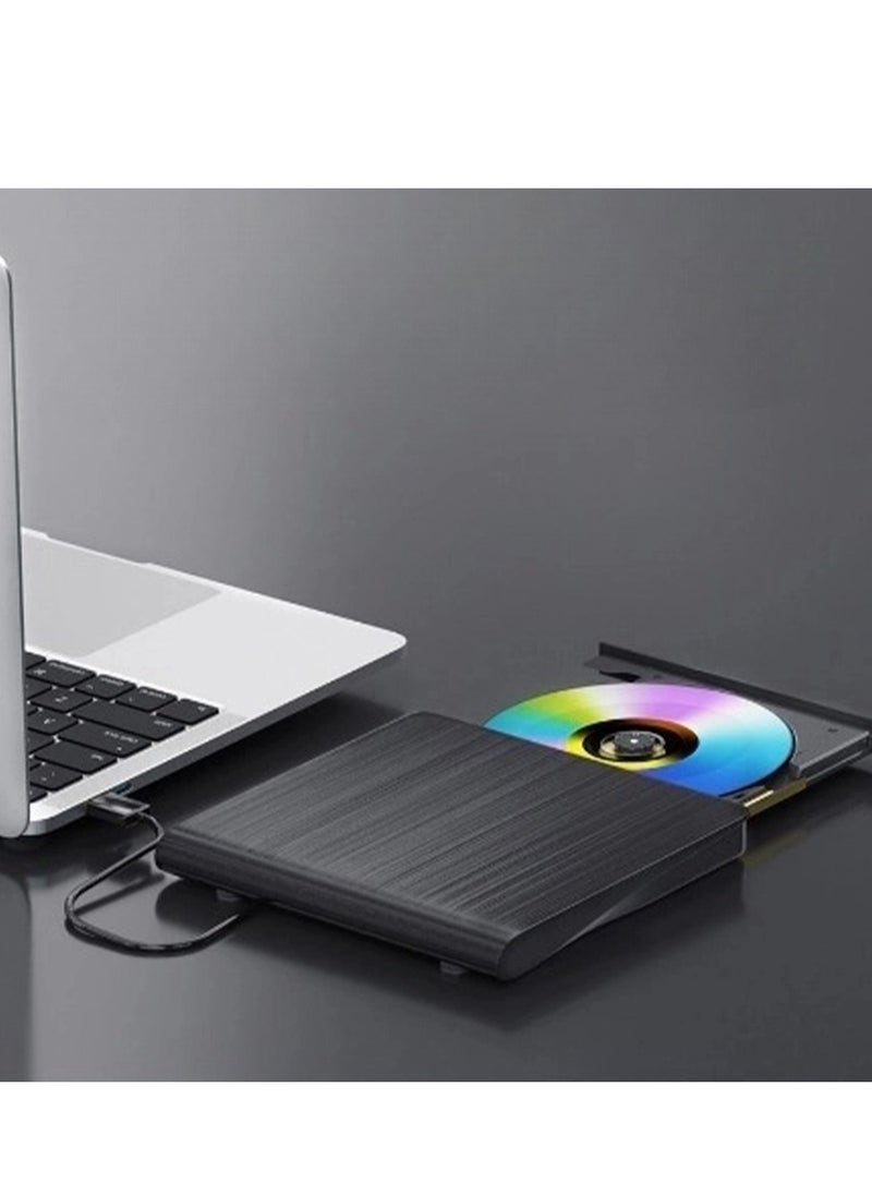 Furtey - Premium USB 3.0 External DVD Drive - Ultra Slim Arabic/English Bilingual Optical Burner for Laptop & Desktop, Compatible with Windows 11/10/8/7 Linux Mac, VCD/DVD-RAM/±RW Writer Reader (Desert-Tested Heat-Resistant Black) - Image 1