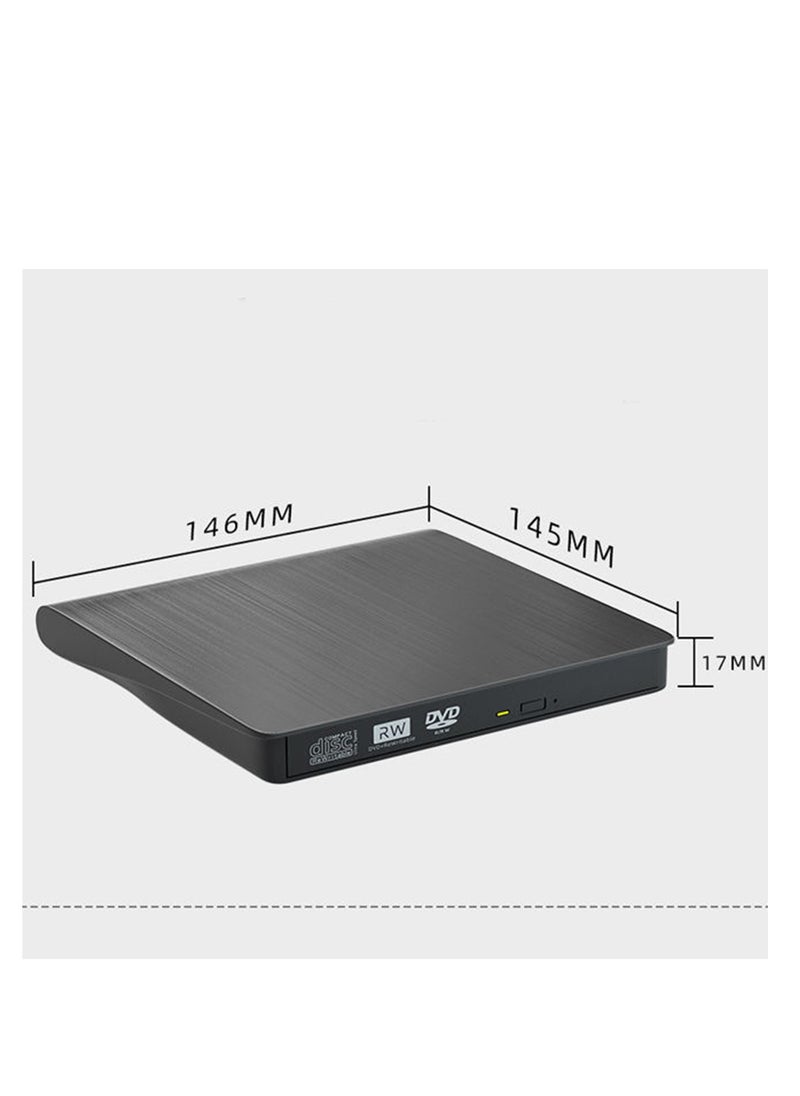 Furtey - Premium USB 3.0 External DVD Drive - Ultra Slim Arabic/English Bilingual Optical Burner for Laptop & Desktop, Compatible with Windows 11/10/8/7 Linux Mac, VCD/DVD-RAM/±RW Writer Reader (Desert-Tested Heat-Resistant Black) - Image 1