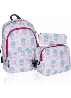 Cambridge Polo Club Triple School Bag Set White - Pink  - Image 1