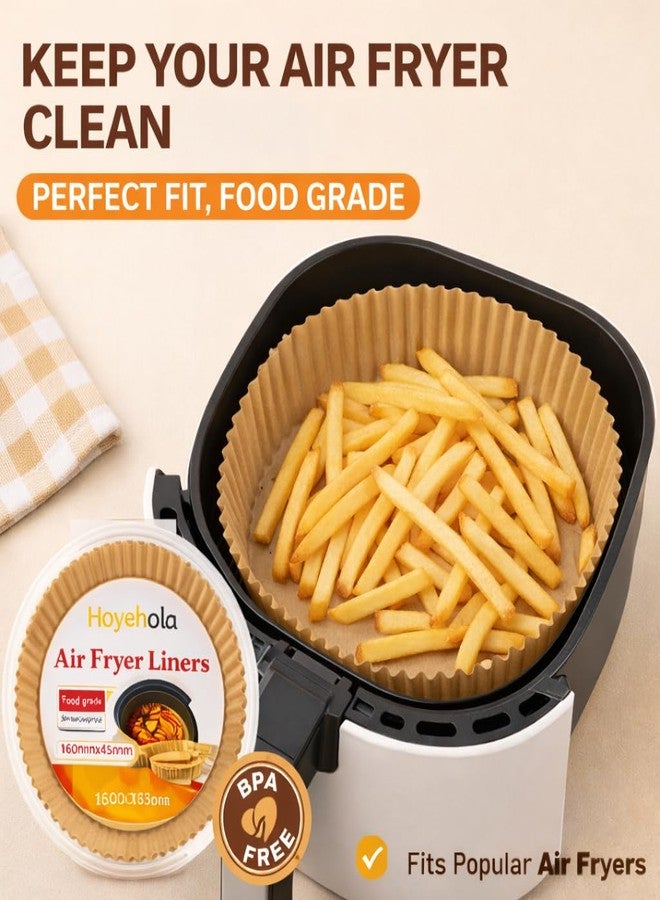 HOYEHOLA Air Fryer Paper Liners 100 Pcs | Disposable Non-Stick Parchment Paper for Air Fryer, Baking & Roasting | Easy Cleanup Basket Liners (160mm) - Image 5